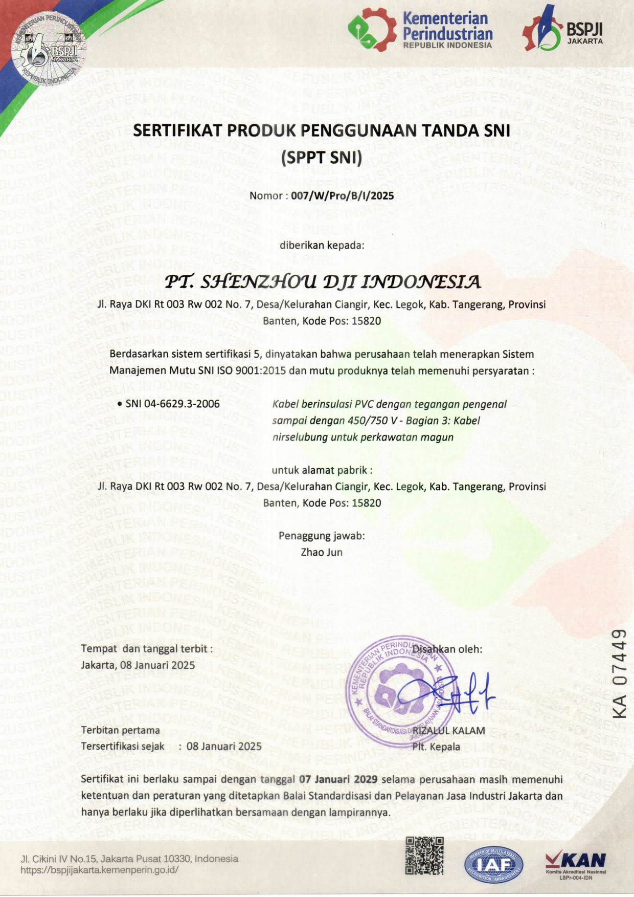 Sertifikat SNI 2